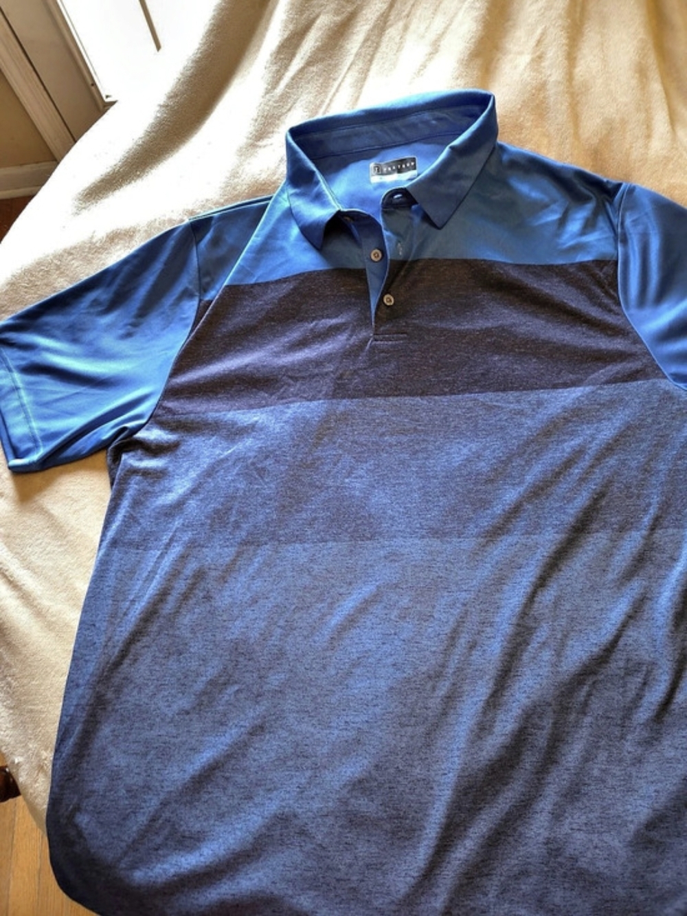 New Men's Size X-Large PGA Tour Pro Series Stretch Wicking Golf Polo Shirt Blue